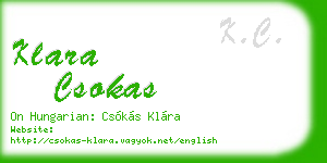 klara csokas business card